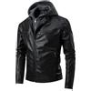 TONY BACKER - Giubbotto Uomo In Pelle Sintetica Con Cappuccio Removibile, Adatto Come Giacca Moto E Giacca Invernale Uomo, Imbottitura Interna, Stile Casual