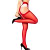 sofsy Collant con Reggicalze Sexy da Donna - Rosso Passiona, 20 Den a Vita Alta con Effetto Giarrettiera e Cavallo Aperto - Comfort S (Piccola)