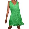 Generic Abito Lungo Paillettes Donna Abito Elegante Paillettes Donna Curvy Abito Frange e Paillettes Abito da Sera Donna Abito Cocktail Discoteca Estivo Sexy Moda Abito Cerimonia Donna Lungo