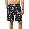 Enlision Costume Uomo Mare Nera Costumi da Bagno Uomo Asciugatura Rapida Hawaiano Stampa Palma Pantaloncini Bermuda con Fodera in Rete per Piscina Surf Estive Spiaggia Vacanze Nuoto XXL