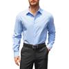 Runcati Camicia da uomo a maniche lunghe, Regular Fit, camicia da lavoro, tinta unita, cotone, camicie casual, formale, button down con bottoni, Azzurro, XL