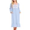 WOXIHUAN Camicia da Notte Donna Cotone Modal Morbida Camicie da Notte Manica Lunga Eleganti Taglie Forti Vestiti Premaman con Tasche