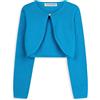 Bolerose Bolero Bambina Cotone Bottone Cuore, Blu Acqua, 13-14 Anni