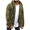 LJFIWY Giacche Soffici da Uomo, Felpa con Cappuccio in Pile Teddy da Inverno con Apertura Anteriore Sherpa Cardigan Tinta Unita Calda Sweatshirt Maglia Top Pullover Giacca da Esterno Taglia UK 8-18