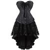 WLFFW Bustino Corsetto Donna Gotico e Gonna Tutu Pizzo Sottile 3XL Nero