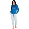GIVOVA Pigiama Lungo Donna in Caldo Cotone in Varie Taglie E Colori, Pigiama Femminile (XL (48), GI056 Cobalto)