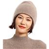 Ailaile Cappelli Beanie da Donna Autunno Inverno Morbidi Caldi in Lana Merino Cashmere a Maglia, Cammello, Taglia unica