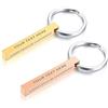 Vnox Personalizzati Coppia Personalizzata BFF Fratelli Sorelle Famiglia Portachiavi Partner 4 Lati Nome 3D Cuboide Verticale Bar Portachiavi Accessori per Bagagli/Borsa,Incisione Gratuita
