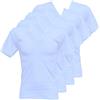 Fontana Calze Fontana Intimo 4 Pezzi Maglia Intima con Maniche Corte e Collo a V da Uomo in Cotone Caldo (Bianco, L)