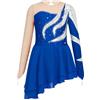 Miutii Vestito da pattinaggio artistico con paillettes, abito da danza a maniche lunghe, abito da ballo, body leotard