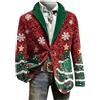 DeHolifer Giacca Natalizia da Uomo Blazer Stampa Albero Natale Cappotto Fiocco di Neve Giubbotto in Pile Giacche Monopetto Felpa Colletto Risvolto Giacca Xmas Divertente Abbigliamento per Tempo Libero