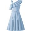 Arshiner Ragazze Abito Una Spalla Bambini Estivo Festa Abiti Papillon Casual Vestito Senza Maniche Abiti per Ragazze 5-14 Anni