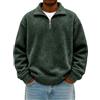 Generico Felpe da Lavoro Uomo con Mezza Zip, Maglione a Maniche Lunghe con Colletto Alto, Felpa Pile per Un Look Casual Invernale e Autunnale con Finiture Elastiche.