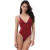 Lovable Costume da Bagno Intero Senza Ferretto con Coppe Imbottire Rimovibili in Microfibra | Timeless Donna, Rosso Tibetano 4 - L