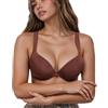 Nimiah Reggiseno push-up da donna con filo e scollo a polpa - inserti in cotone traspirante - marrone cioccolato - comodo reggiseno con supporto centrale & effetto push-up, marrone, 5D
