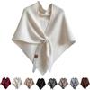 Generico Donna Scialle,Scialle Triangolare Multifunzionale Per Donne,Moda Calda E Accogliente Sciarpa A Maglia,Leggera Da Viaggio Casual Tinta Unita Poncho (Bianco)