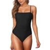 InfiniZer Costume da bagno intero da donna con controllo della pancia, modellante addominale, con cuscinetti in schiuma rimovibili, Nero , S