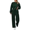 Generico Tuta Palestra Donna Pantalone Velluto Donna Outfit da in 2 Pezzi 2024 Autunno Pullover a Maniche Lunghe e Pantaloni Lunghi Set Tuta Pantaloni Pesanti da Neve (Green, XXL)