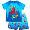 Marvel Spiderman, Set da Nuoto per Ragazzi, 2 Pezzi, Pantaloncini da Bagno e Maglietta, Protezione dai Raggi UV, Costume da Bagno per Ragazzi dai 2 ai 6 Anni, Blu, 5-6 Anni
