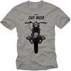 MAKAYA Maglietta Uomo - Cafe Racer R100 - T-Shirt Moto Regalo Motociclista Grigio Taglia XXXXL