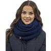 Vivisence Invernale Scaldacollo Classico da Donna in Filato Caldo Design con Toppa in Ecopelle Perfetto per Le Giornate Invernali E Le attività All'aperto