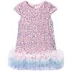 Generic Abito da festa in rete per ragazze, elegante tutu con paillettes, per feste e celebrazioni, Colore: rosa., 5-6 Anni