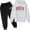 Generic 2024 Tuta Bambini Ragazzo Ragazzi Felpa Pullover Set Ragazzi Felpa con Cappuccio Jogging Ragazzi Set con Tasche Solid Color Cotone Completo Set Sportswear Multi Color Tute Sportive Bambina 2-14 Anni