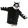 A2Z 4 Kids Ragazze Ragazzi Oversize Cappuccioc Animale - Snuggle 957 Cat Black Kids 3-6