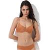 Lovable Parte Alta del Costume | Reggiseno con Ferretto | Coppe Invisible Lift Leggermente Imbottite | Plain Lurex Donna, Rame 34D - 3D