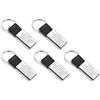 Vnox 1/2/3/4/5pcs Portachiavi in Pelle Personalizzati Portachiavi con Tag ID,Portachiavi con Incisione Gratuita-Inserisci il tuo Testo Personalizzato,Chiavi per Auto/Accessori per Borse