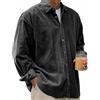 Generic DENGJIAMY Camicie Cargo da Uomo con Bottoni Taglie Forti Camicia Elegante Autunnale Casual con Colletto Tinta Unita Maglietta a Maniche Lunghe da Esterno Moda Top Tinta Unita con Tasche, M