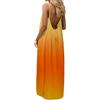 Generico Vestito Lungo Estivo Donna Abito con Schiena Scoperta Vestito da Mare Boho Chic Dresses Vestiti con Spalline Sottili Elegante Abiti Cerimonia Caftano Scollato Senza Maniche Taglie Forti Tinta Unita