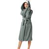 Generic con cappuccio orecchie accappatoi da bagno asciugamano femminile spugna leggero sposa accappatoio caldo peluche accappatoi invernali per le donne soffice accogliente flanella morbido carino velluto