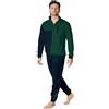ALV by Alviero Martini Tuta Homewear Felpata con Zip, Pigiama Completo Uomo Disponibile in Vari Modelli E Taglie. (IT, Testo, XL, Regular, Regular, ALF586 Verde/Blu)