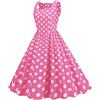 Bauzuoyo Rockabilly, abito da donna vintage anni '50, senza maniche, a pois, stile coctail, alla moda degli anni '60, con spalline sottili, tunica, per feste, balli, costumi di carnevale, A5 rosa., XL