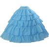 BEAUTELICATE Sottogonna Sposa Lungo per Nozze Gonna 4 Cerchio Donna per Abito Sottoveste Abito da Sera con 5 Strati Balze Gonna Rockabilly Hallowen Matrimonio Carnevale