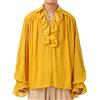 GRACEART Camicia Medievale Nordica da Uomo o Donna, Costume da Pirata Rinascimentale, Capitano Vittoriano, Top, Giallo, M