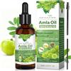 KIKVTER Olio di Amla 60 ml,Amla Hair Oil,Olio per Capelli di Amla,Olio di Amla per Capelli Stimolano la Crescita dei Capelli,Nutre Il Cuoio Capelluto Dona Radici Rinforzate,Per Capelli Secchi e Danneggiati