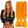 Cybelleza Extension Treccine Treccia Africane Capelli Arancione Sintetici Finti Lunghi Intrecciati 60cm Jumbo Braids 3PCS 300g Crochet Twist Bellezza