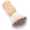 Generic Pennello Barba Uomo in Morbida Lana di Nylon con Manico in Legno Massello, Strumento per la Rasatura della Barba, Pennello Barbiere Professionale per la Pulizia del Viso