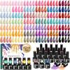 PHOENIXY POLYGEL Kit Semipermanente Unghie, Phoenixy 48Pz 7ml 42Colori Smalto Semipermanente Unghie con Base Coat Lucido Opaco Argento Oro e Top Coat, Kit Manicure Smalti Semi-permanenti (PCG9038)