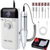 Aloskart Lima per Unghie Elettrica Professionale,Fresa per Unghie con Schermo LCD,45000 RPM Trapano Elettrico,con 6 Punte in Metallo, per Manicure e Pedicure