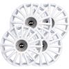 Simoni Racing GP/14W, Set 4 Copricerchi Gran Prix White 14 Pollici, copriruota Auto Bianchi e Silver
