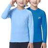 MEETWEE Ragazzi Rash Guard - Maglietta Nuoto Manica Lunga UV Protezione, UPF50+ Costume da Bagno per Bambini per Surf Beach Pool
