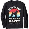 Airedale Terrier DU Clothing Airedale Terriers Make Me Happy Funny Dog Retro Vintage Gift Maglia a Manica