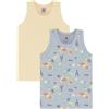 Petit Bateau Set di Canottiere per Bambini in Cotone Stampato Fosforescente