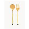 Bitossi Home Set di 2 posate da insalata in acciaio inossidabile Torchon - Oro, Verde