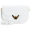 Coccinelle Pelle borsa a tracolla Dew Crossbody Grained Leather Brillant White bianco
