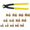 Medigy 13 Pairs Tip Kit di ricambio per stiletto, pinza per tacchetti con tacco alto, la confezione include 13 paia di tappi a punta a forma di U in diverse dimensioni e una pinza a spillo-3.0mm Core Khaki