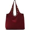 MISAKO Nemi borsa hobo grande effetto camoscio con grandi dettagli metallici Donna - Nemi Bordeaux 33x15x39cm